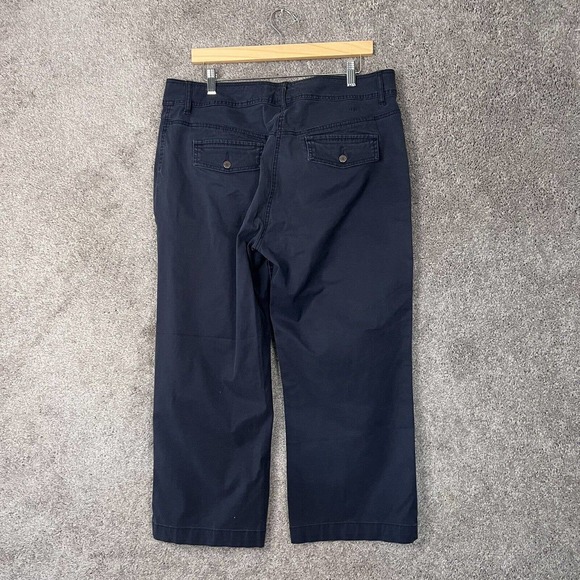 Tommy Hilfiger Pants Womens 14 Janie Fit Blue Flat Front Boot Cut Pockets Cotton - Picture 2 of 11